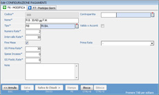 schermata modalità di pagamento