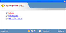 finestra di selezione del tipo di documento