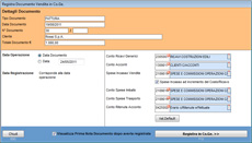 schermata registrazione della fattura in contabilità