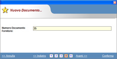 finestra di selezione del numero documento fornitore