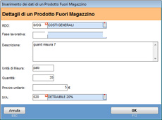 schermata fattura d'acquisto per inserimento prodotto fuori magazzino