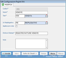 registro Iva vendite