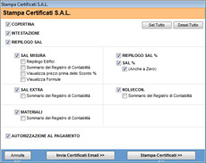 schermata SAL: Stampa Certificati